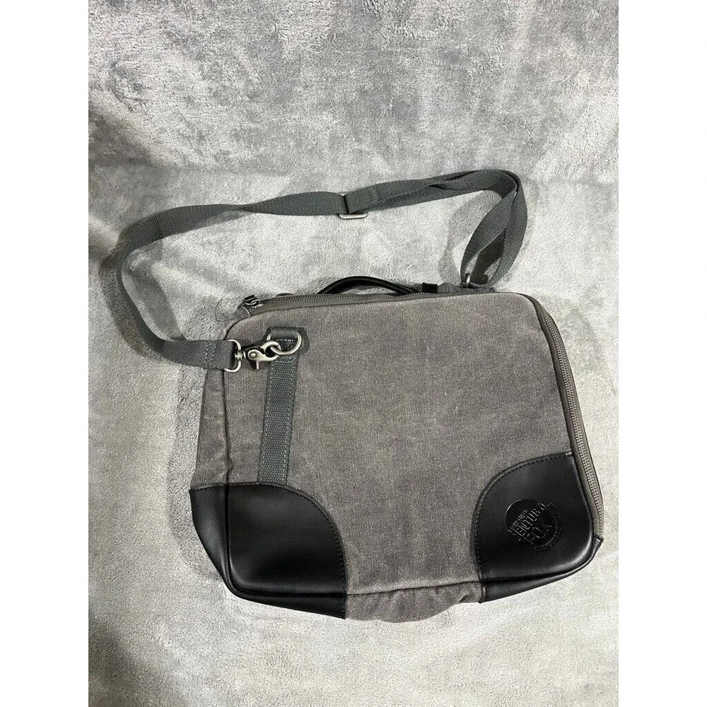 LODEN DAGER Grey Heavy Canvas Satchel Crossbody Zip Messenger Bag Customized